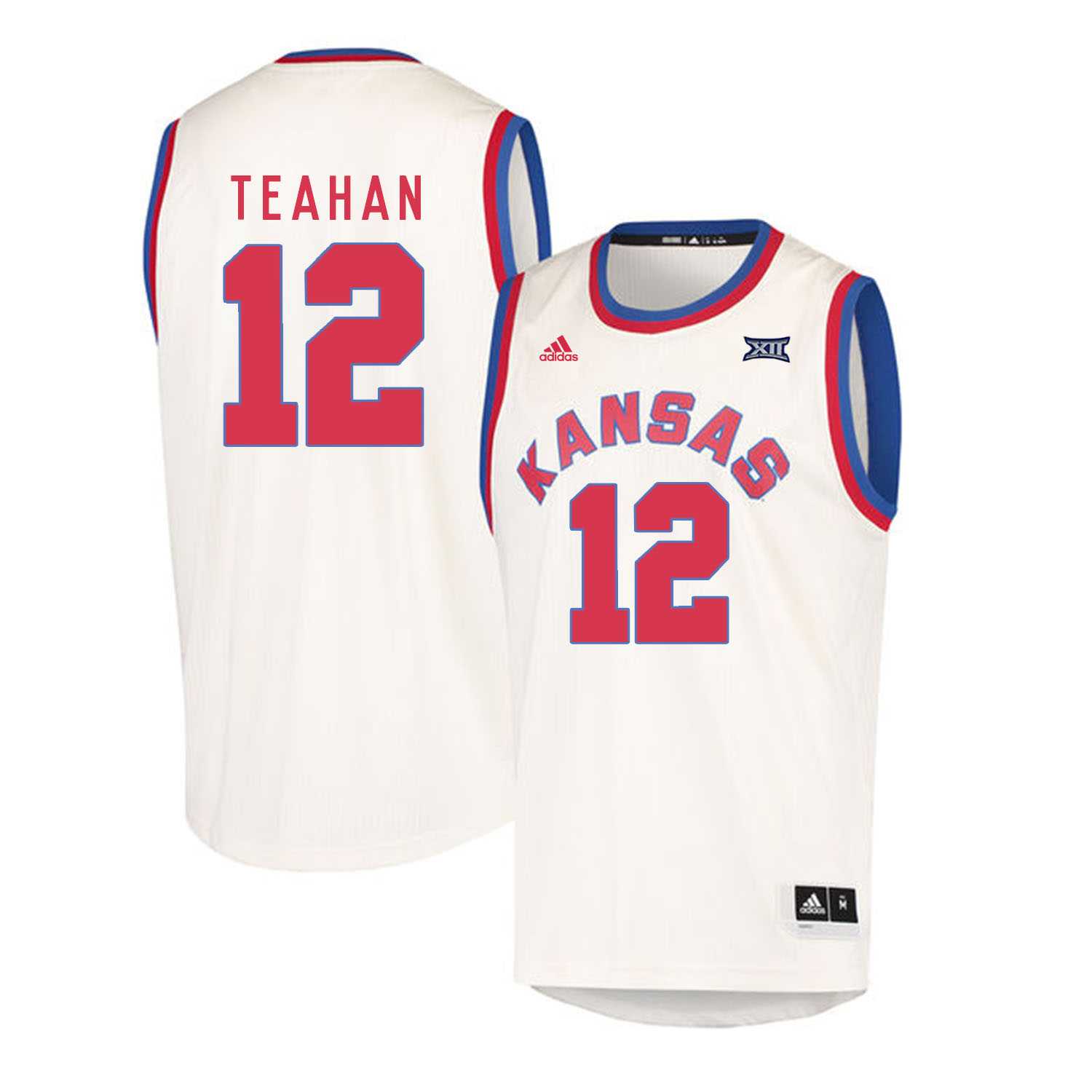 Kansas Jayhawks 12 Chris Teahan Cream Throwback College Basketball Jersey Dzhi